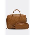 Macbook Organizer Laptop Evrak Çantası 13" & 14" Inç Crazy Taba