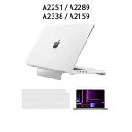 Macbook Pro 13 M1-M2 Çip A2251-A2289-A2338-A2159 Uyumlu Standlı Kılıf + Klavye Kılıfı Ekran Koruyucu Şeffaf