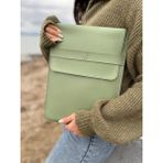 MacBook Pro, Air ve Diğer Uyumlu Laptop Kılıfı 13’ 14’ 15' Inç Notebook Vegan Suni Deri Çanta - 14'' - Yeşil