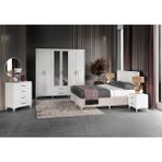 Macera Mobilya Sanat 6 Kapılı Komple Mdf Beyaz Yatak Odası Takımı