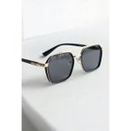 Macerati Ecş Unisex Siyah Kare Güneş Gözlüğü UV400 Metal Gold Sap ile Yazın Şıklığını Yakalayın
