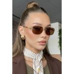 Macerati Jewells Unisex Kare Kahverengi Gold Çerçeveli Ultra Hafif UV400 Filtreli Güneş Gözlüğü