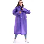 Macerati Kadın Erkek Yağmurluk Kapüşonlu Çıtçıtlı Eva Mor Yağmurluk - Standart