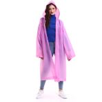 Macerati Kadın Erkek Yağmurluk Kapüşonlu Çıtçıtlı Eva Pembe Yağmurluk - Standart