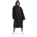 Macerati Kadın Erkek Yağmurluk Kapüşonlu Çıtçıtlı Eva Siyah Yağmurluk - Standart