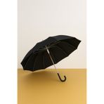 MACERATİ Kaliteli Siyah Kırılmaz Şemsiye Ahşap Sap 12 Telli Umbrella