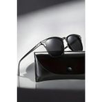 Macerati Pros Unisex Siyah Oval Çerçeve Polarize Cam Güneş Gözlüğü - Çok Renkli