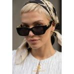 Macerati Sezzy Unisex Siyah Kare Çerçeve Vintage UV400 Güneş Gözlüğü