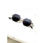 MACERATİ Unisex Gold Çerçeveli Siyah Geometrik Güneş Gözlüğü