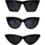 Macerati Unisex Güneş Gözlüğü 3 Lü Set Siyah Retro Stil UV400 Koruma ile Şık Tasarım