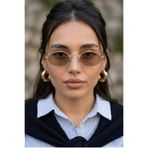 MACERATİ Unisex Güneş Gözlüğü 48 Ekartman Oval Metal Çerçeve Retro Renkli Cam Gözlük