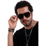 Macerati Unisex Güneş Gözlüğü UV Filtreli Siyah Kemik Çerçeve ile 50 mm Ekartman