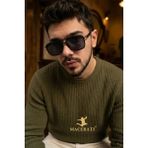 Macerati Vesa Unisex Kare Siyah Gümüş Aksesuarlı Ultra Hafif UV400 Filtreli Siyah Güneş Gözlüğü - Siyah - Altın