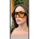 Macerati,baptın Ford Vintage Leopar Çerçeveli Unisex Güneş Gözlüğü,gözlük Kabı Hediyeli. - Turuncu