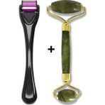 Macgon Derma Roller + Jade Roller Yeşim Taşı Cilt Yenileme Seti 2li Set
