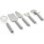 Macgon Gri Silikon Saplı 5 Parça Metal Mutfak Gereçleri COOK-260