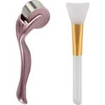 Macgon Ice Roller Cilt Sıkılaştırıcı Kırışık Giderici Buz Silindirli Masaj Aleti ve Silikon Maske Fırçası
