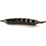 Macgon Porselen Siyah Bezelye Form Servis 38CM