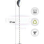 Macgon Spiral Kokteyl & Bar Kaşığı Krom 27 Cm, Burgulu Klasik Ezicili Kokteyl Kaşığı