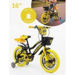 Mach 16 Jant Viva Işıklı Destek Tekerlekli Çocuk Bisikleti 4-7 Yaş Şişme Tekerlekli, Zil & Bagajlı - Sarı