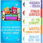 MACH MAL PAUSE 500 x komik yapışkan notalar - renkli yapışkan notalar (10 x 50 yaprak) öğrenciler ve ofis arkadaşları için hediye fikridir - yapışkan notlar ve sayfa işaretleri, öğrenim ve işaretleme için ofis aksesuarlarıdır