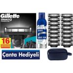 Mach3 Charcoal 16 Adet Yedek Tıraş Bıçağı + Gillette 200 ml Köpük + Çanta
