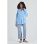 macharel jeans Kadın Bebe Mavi Oversize Basic Pamuk Gömlek