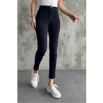 macharel jeans kadın lacivert Yüksek Bel Toparlayıcı dar paça tokalı kumaş pantolon