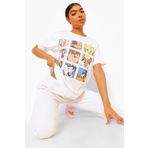 Machetta Büyük Beden Looney Tunes Karakterler Baskılı Oversize T-shirt