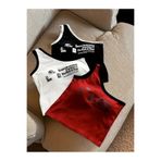 Machetta Kadın Bordo Beyaz Siyah United Resictanse Baskılı Tek Kol Crop Bluz