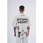 Machinist Atomic Heart Gri Baskılı Oversize Erkek T-shirt