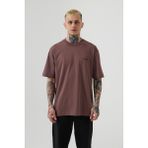 Machinist Basic Relaxed Mürdüm İnce Pamuklu Erkek T-shirt