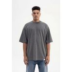 Machinist Basic Super Antrasit Pamuklu Oversize Erkek T-shirt