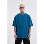 Machinist Basic Super Koyu Petrol Pamuklu Oversize Erkek T-shirt