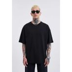 Machinist Basic Super Siyah Pamuklu Oversize Erkek T-shirt