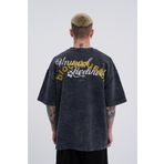 Machinist Blockbuster Baskılı Asphalt Spotted Yıkamalı Oversize Erkek T-shirt