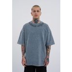 Machinist Blockbuster Baskılı Ghost Spotted Yıkamalı Oversize Erkek T-shirt