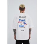 Machinist Break The Rules Baskılı Ekru Oversize Erkek T-shirt