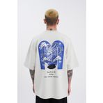 Machinist Dragon Machinist Baskılı Gri Oversize Erkek T-shirt