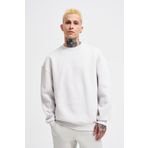 Machinist Erkek Basic Bisiklet Yaka Oversize Gri Sweatshirt