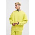 Machinist Erkek Basic Bisiklet Yaka Oversize Neon Sarı Sweatshirt