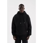 Machinist Erkek Basic Kapüşonlu Oversize Siyah Sweatshirt