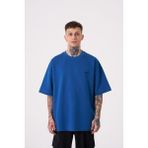 Machinist Erkek Basic Pamuklu Oversize İndigo Tişört