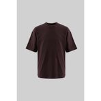 Machinist Erkek Basic Pamuklu Oversize Tişört Kahverengi