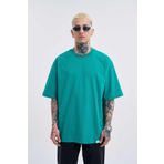 Machinist Erkek Basic Super Pamuklu Oversize Benetton Yeşili Tişört