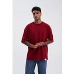 Machinist Erkek Basic Super Pamuklu Oversize Bordo Tişört