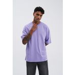 Machinist Erkek Basic Super Pamuklu Oversize Lila Tişört