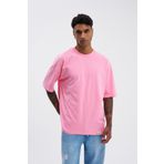 Machinist Erkek Basic Super Pamuklu Oversize Şeker Pembe Tişört