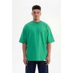 Machinist Erkek Basic Super Pamuklu Oversize Yeşil Tişört