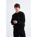 Machinist Erkek Bisiklet Yaka Basic Oversize Siyah Sweatshirt